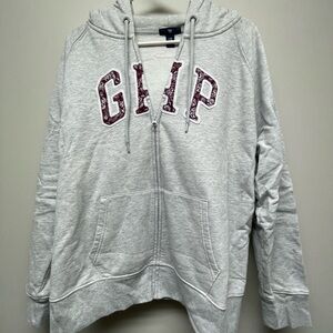GAP Gray Hoodie with Maroon Logo